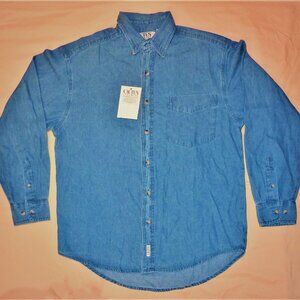 VINTAGE Cactus Clothing long-sleeve button shirt oversized (Denim color)